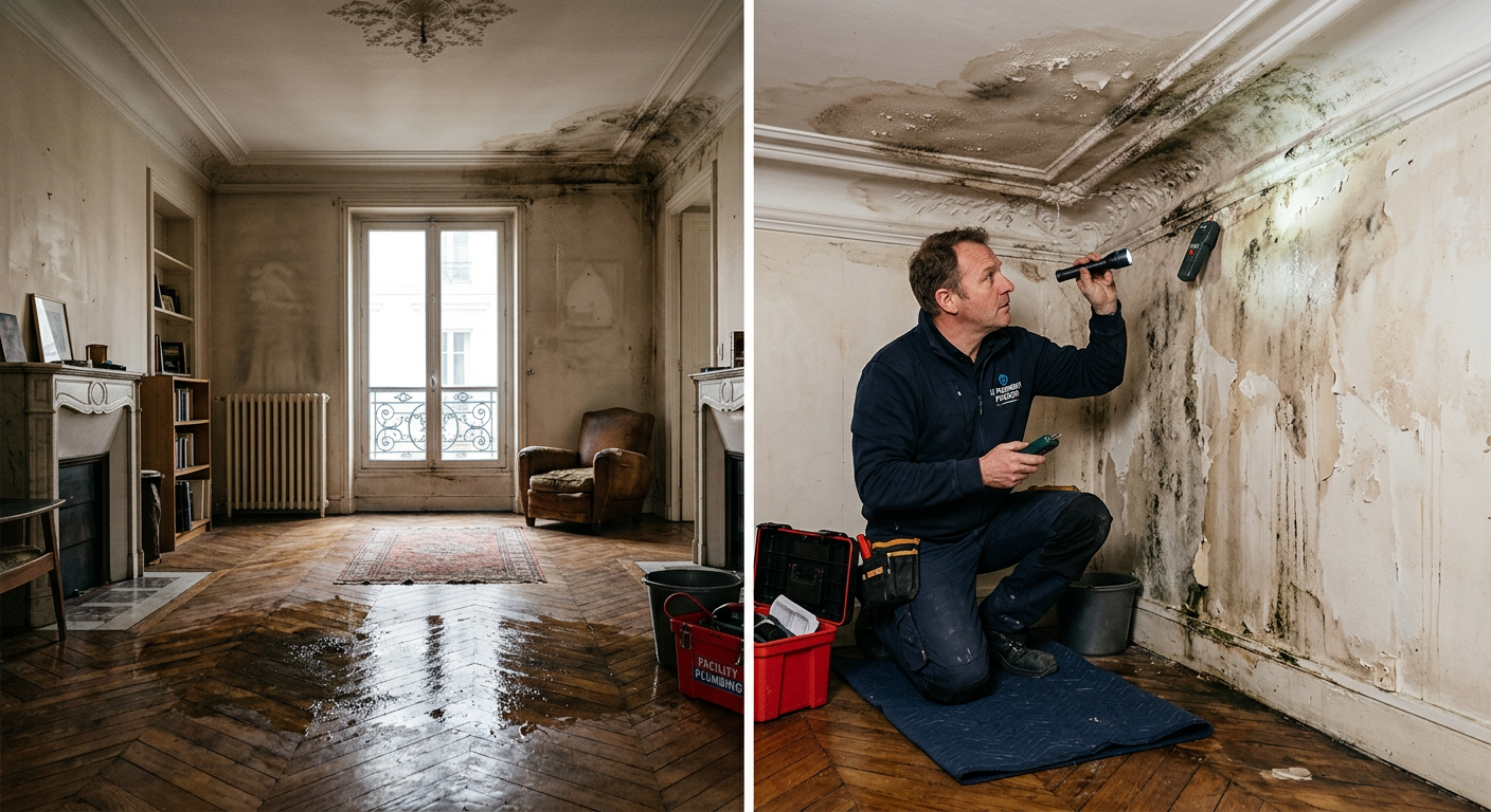 Intervention urgente dégât des eaux dans un appartement à Élancourt