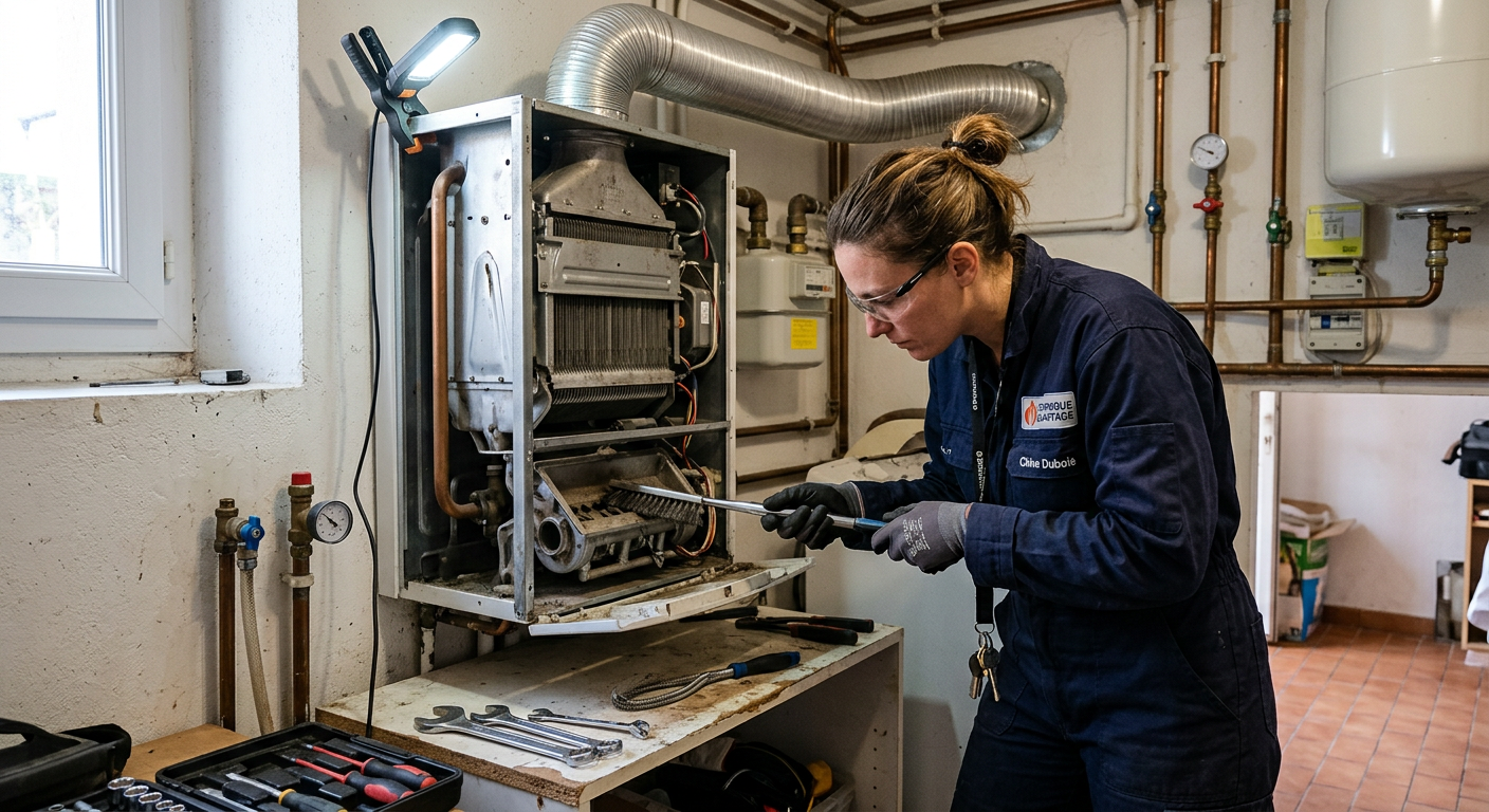Entretien annuel de chaudière à condensation par un technicien certifié