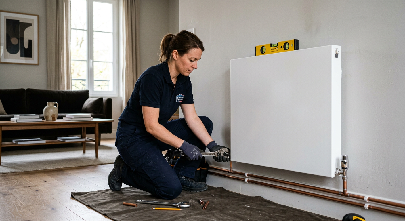 Installation de radiateur et robinet thermostatique à Élancourt