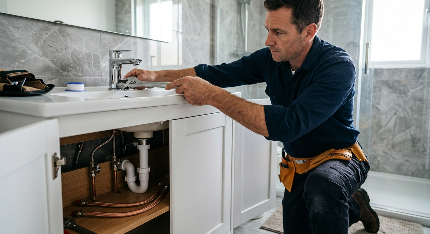 Pose de mitigeur chromé par un plombier à Élancourt