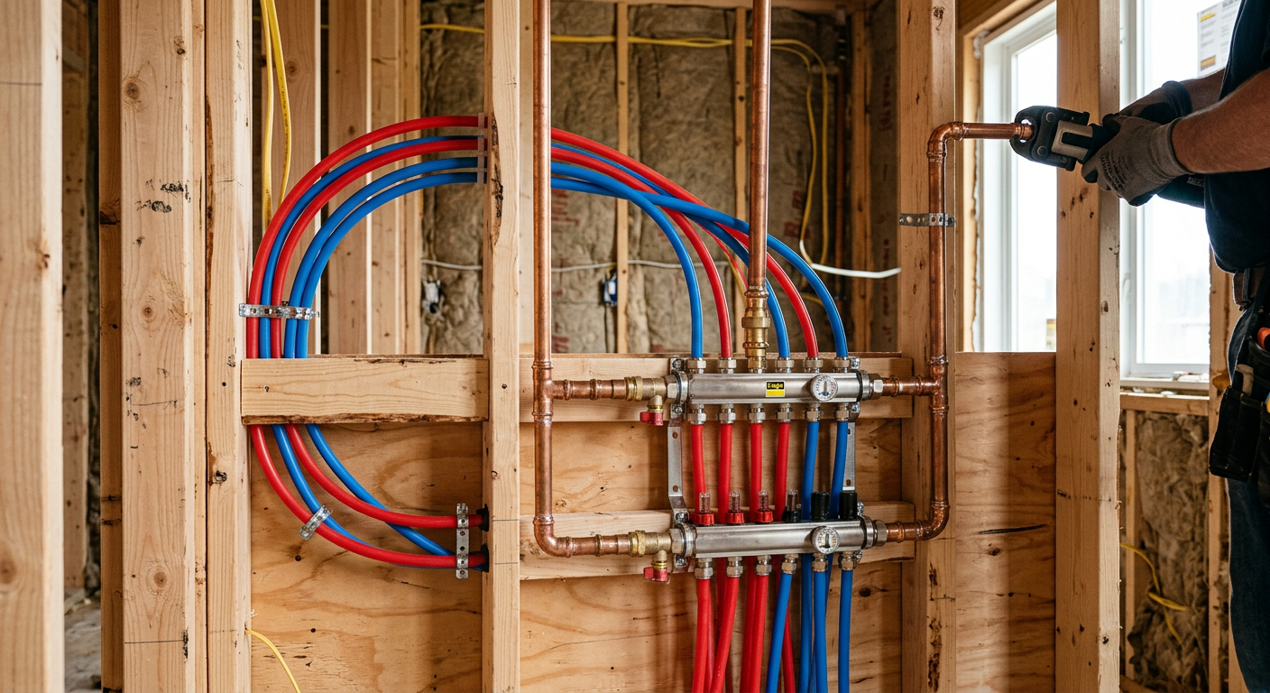 Création de réseau plomberie en cuivre et PER à Élancourt